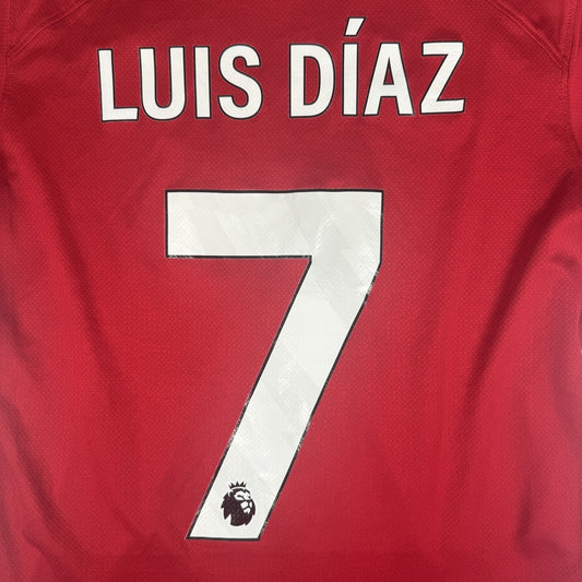 LUIZ DIAZ 7 Liverpool 2023/2024 Home Football Shirt  Small