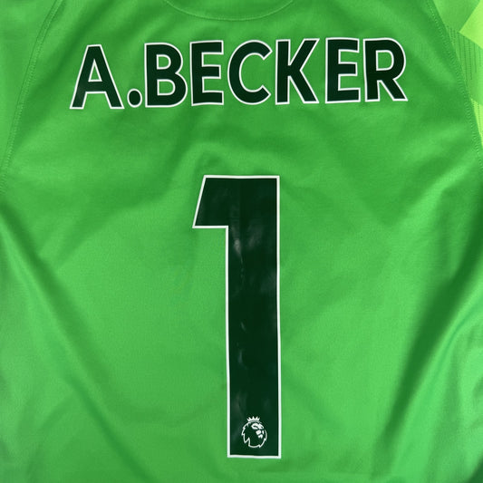 A.BECKER 1 Liverpool 2021/2022 Goalkeeper Football Shirt Small