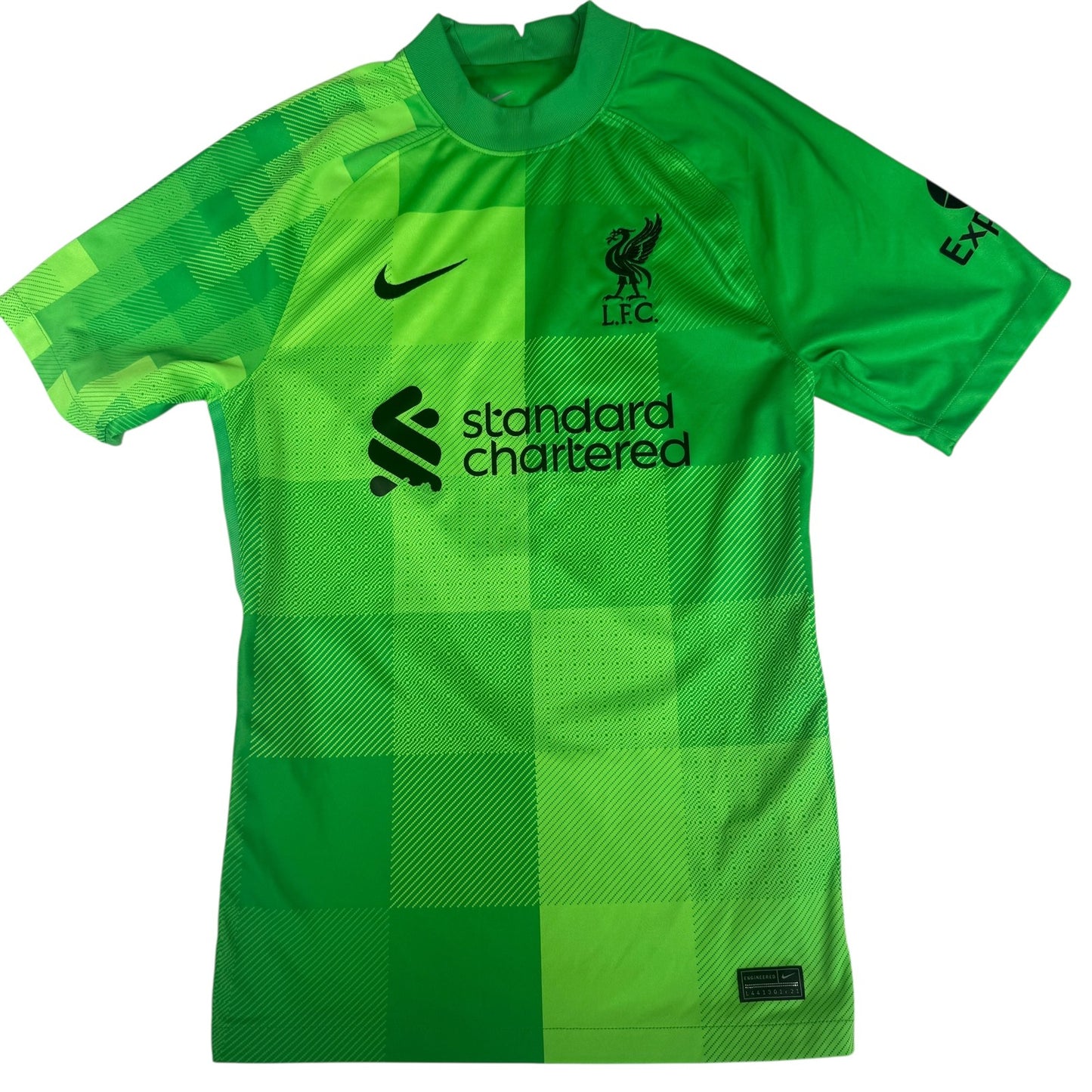 A.BECKER 1 Liverpool 2021/2022 Goalkeeper Football Shirt Small