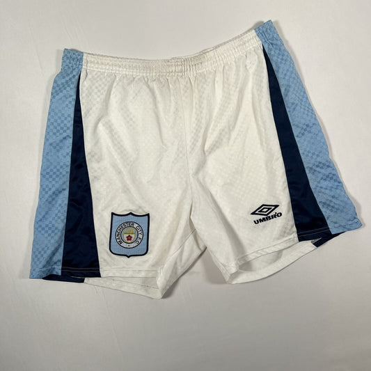 manchester city 1995 1996 1997 home football shorts men s xl1