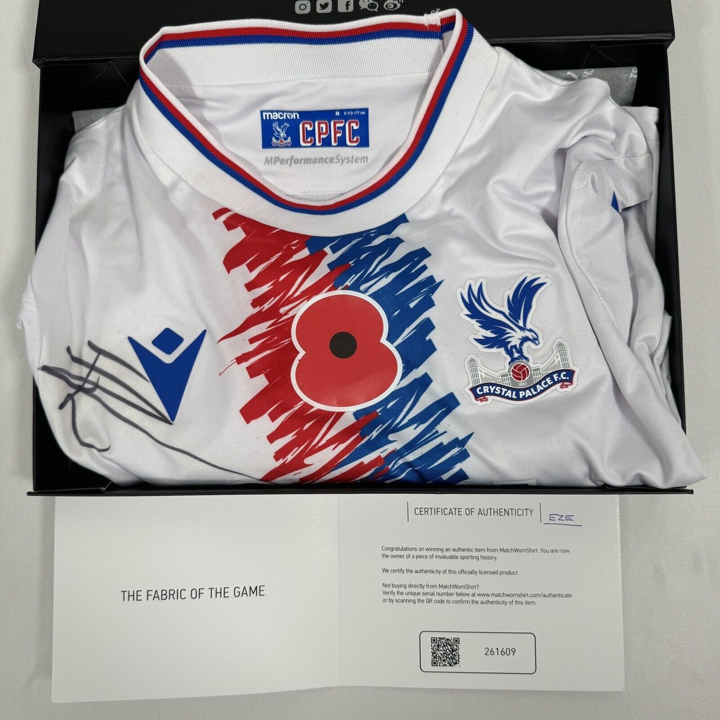 match worn signed eze 10 crystal palace 2022 2023 away poppy football shirt3