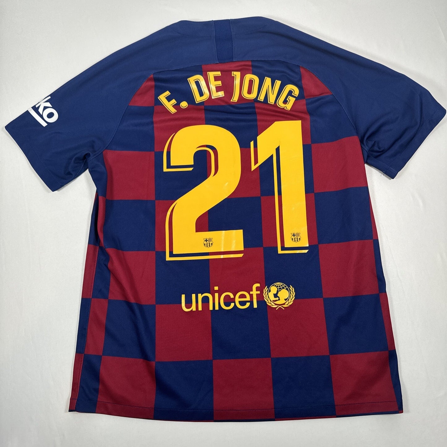 de jong 21 barcelona 2019 2020 home football shirt men s large2