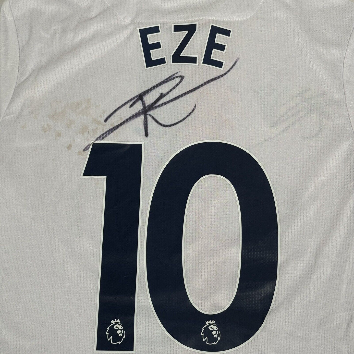 Match worn + Signed EZE 10 Crystal Palace 2022/2023 Away Poppy Football Shirt - Football Shirt Kingdom