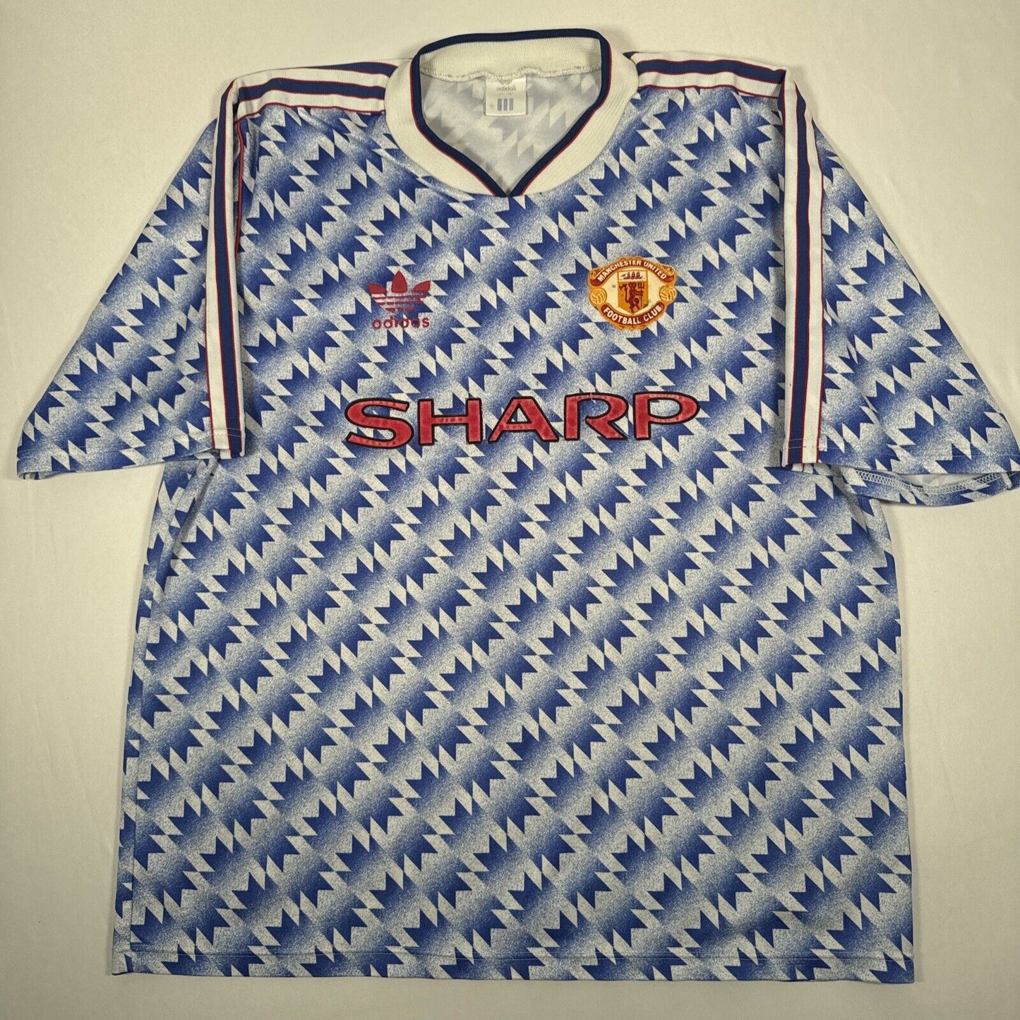 manchester united 1990 1991 1992 away football shirt xl2