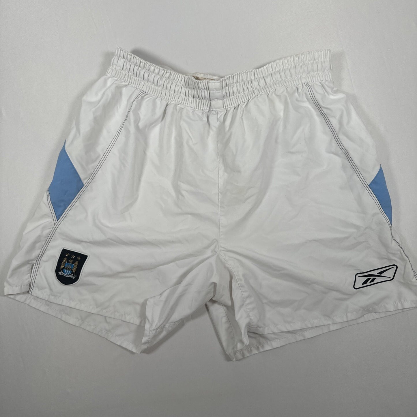 manchester city 2003 2004 reebok home football shorts large 11