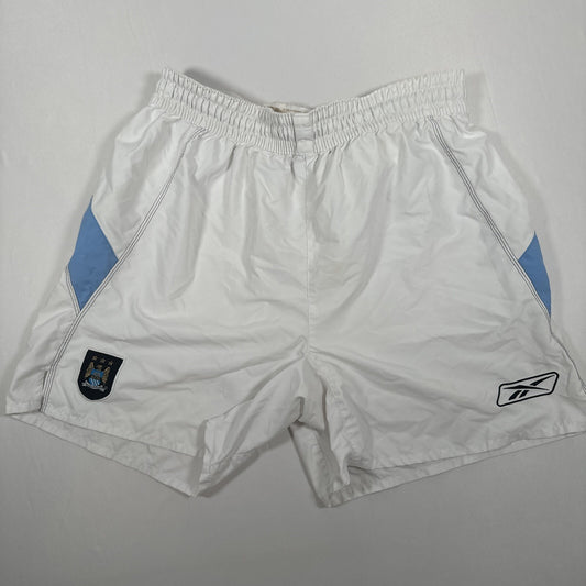 manchester city 2003 2004 reebok home football shorts large 11