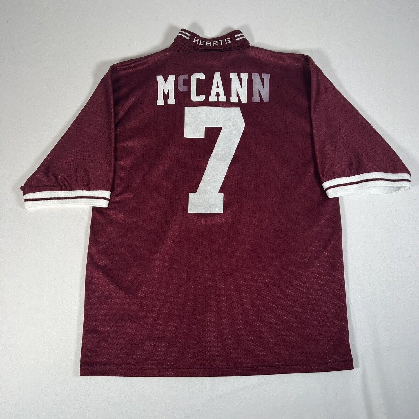 mccann 7 hearts heart of midlothian 1997 1998 home football shirt medium 13