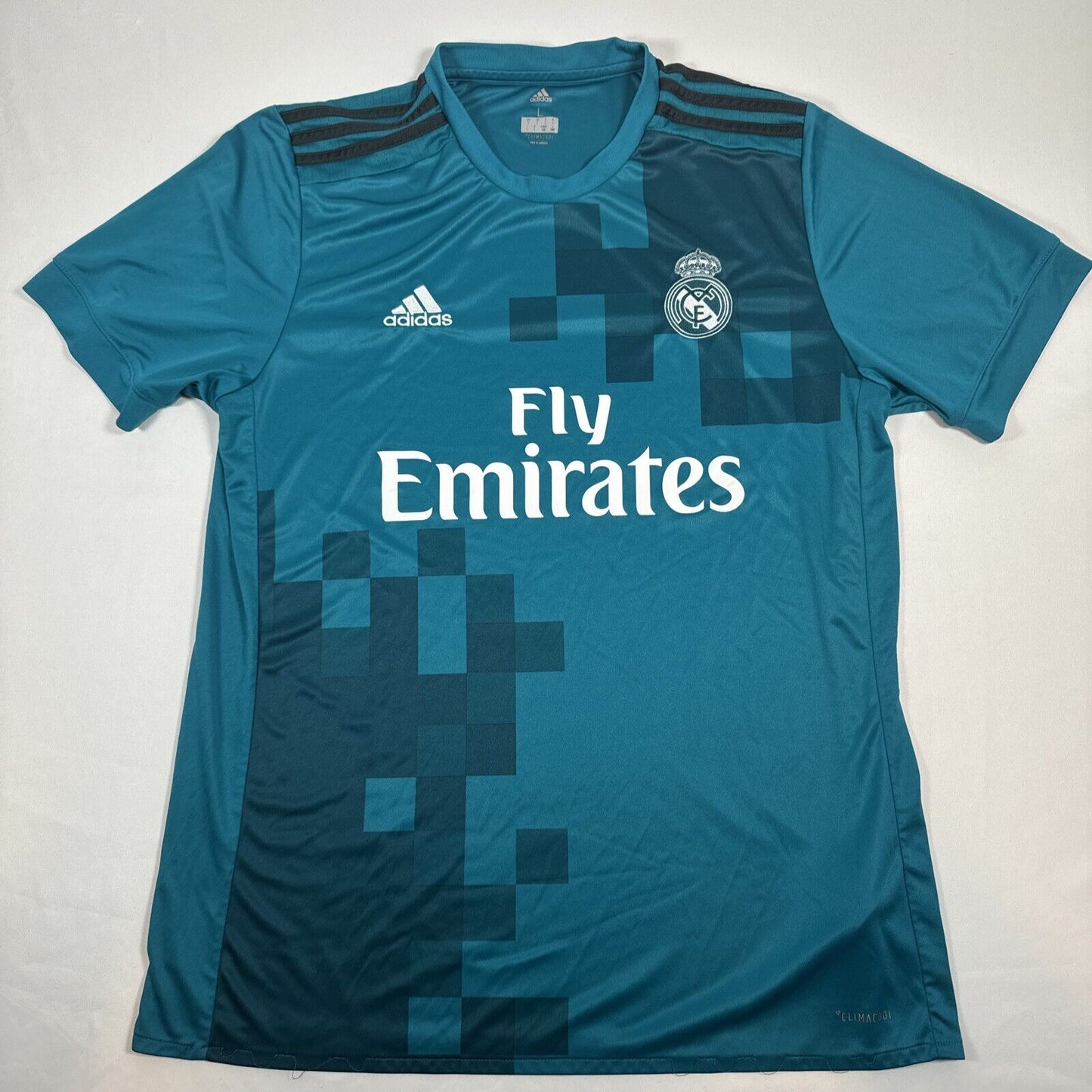 real madrid 2017 2018 third football shirt men s large 12
