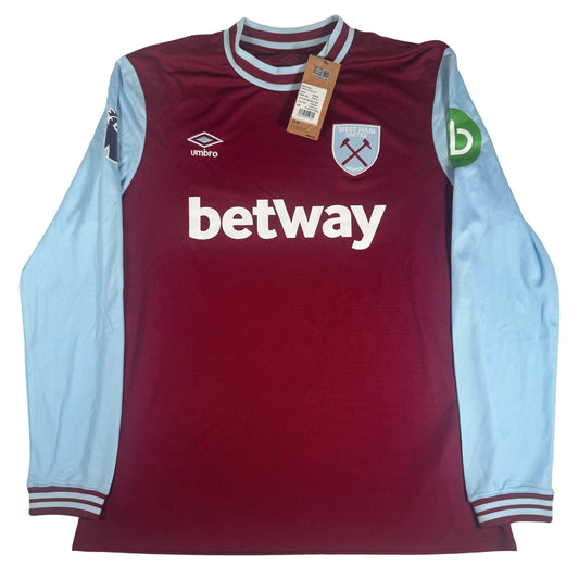 West Ham United 2024/2025 Home Long Sleeve Football Shirt XL BNWT
