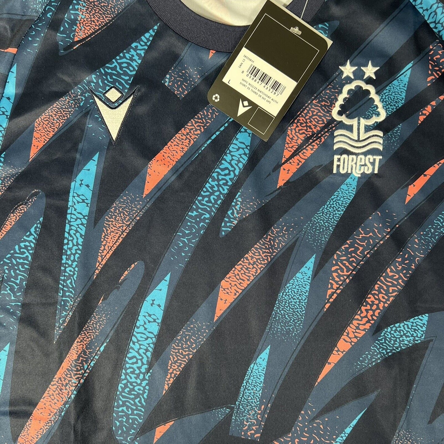 Nottingham Forest 2022/2023 Third Football Shirt BNWT Large — front close-up