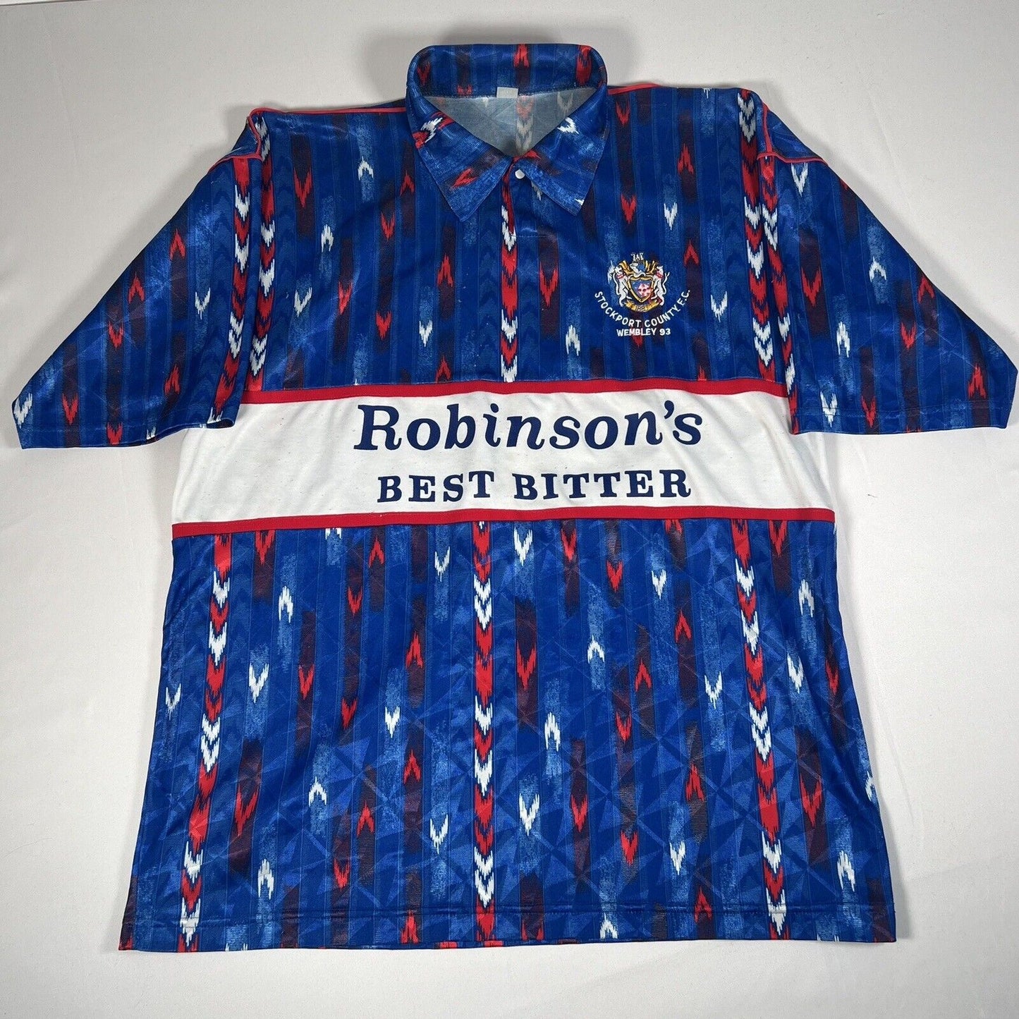 stockport county 1992 1993 wembley final football shirt l xl2