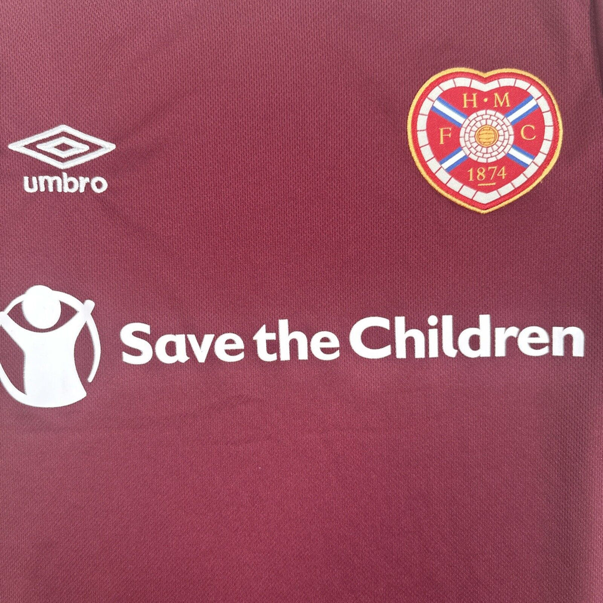 Hearts Heart Of Midlothian 2020/2021 Home Football Shirt Small — front close-up