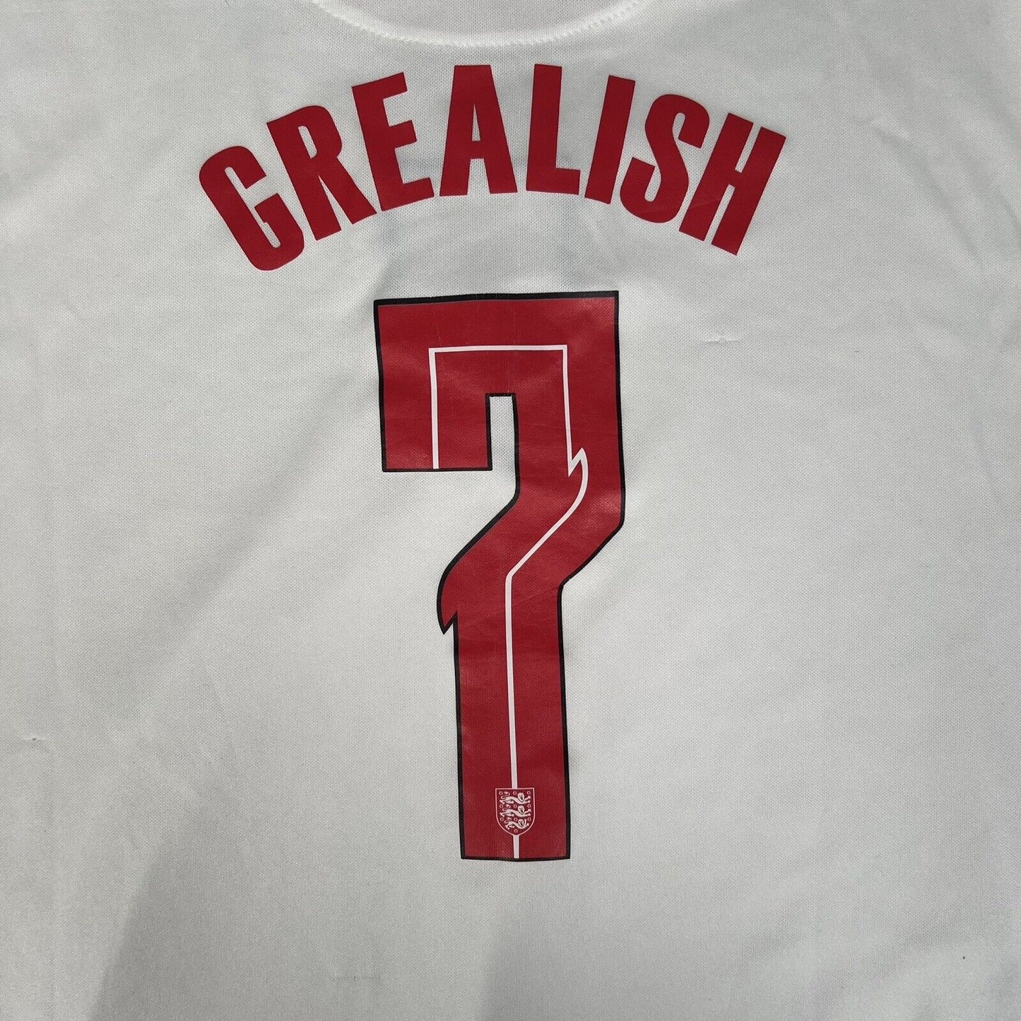 GREALISH 7 England 2020/2021/2022 Home Football Shirt Men’s Large - Football Shirt Kingdom