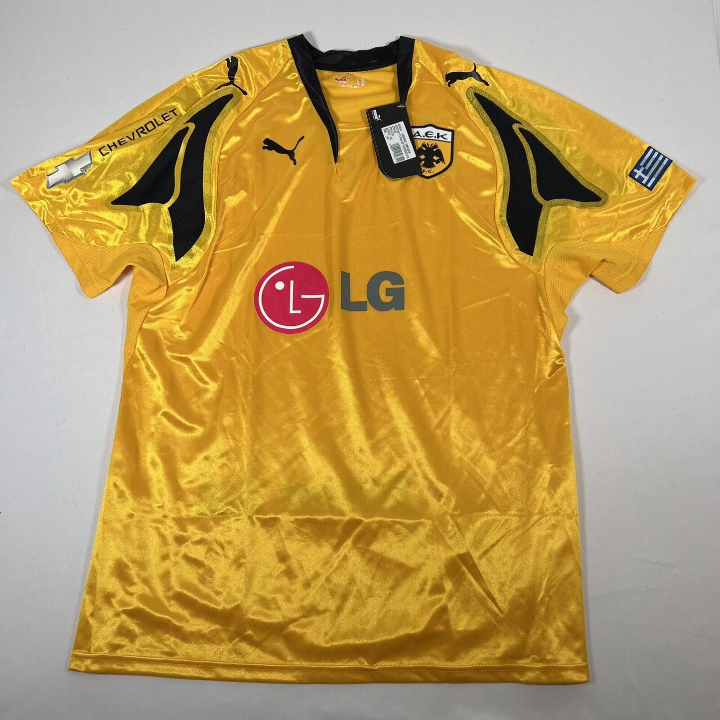 aek athens 2007 2008 home football shirt large bnwt3