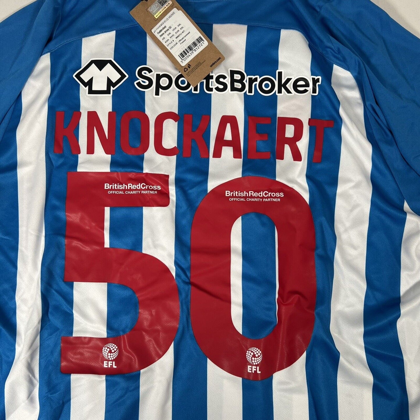 KNOCKAERT 50 Huddersfield 2022/2023 Home Football Shirt BNWT XXL - Football Shirt Kingdom