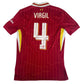 VIRGIL 4 Liverpool 2024/2025 Home Football Shirt  Small