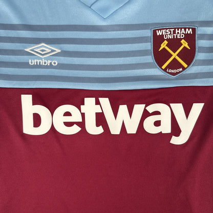 West Ham United 2019/2020 Home Football Shirt Large — front close-up