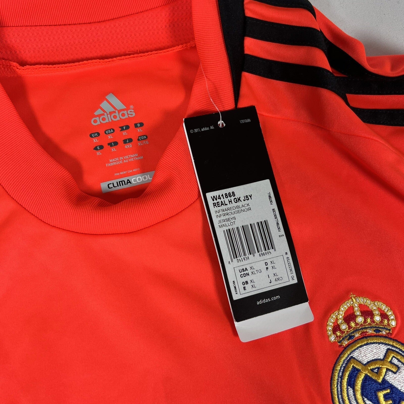 bnwt real madrid 2012 2013 goalkeeper football shirt xl 12