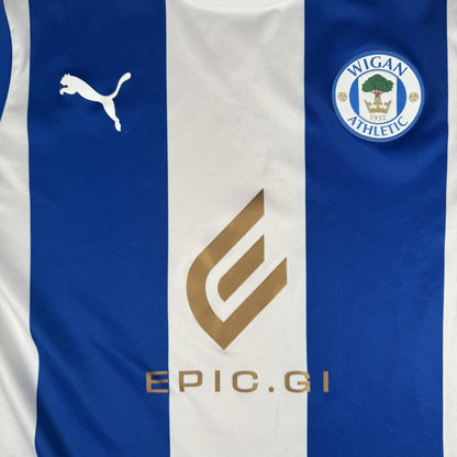 Wigan Athletic 2021/2022 Home Football Shirt Small — front close-up