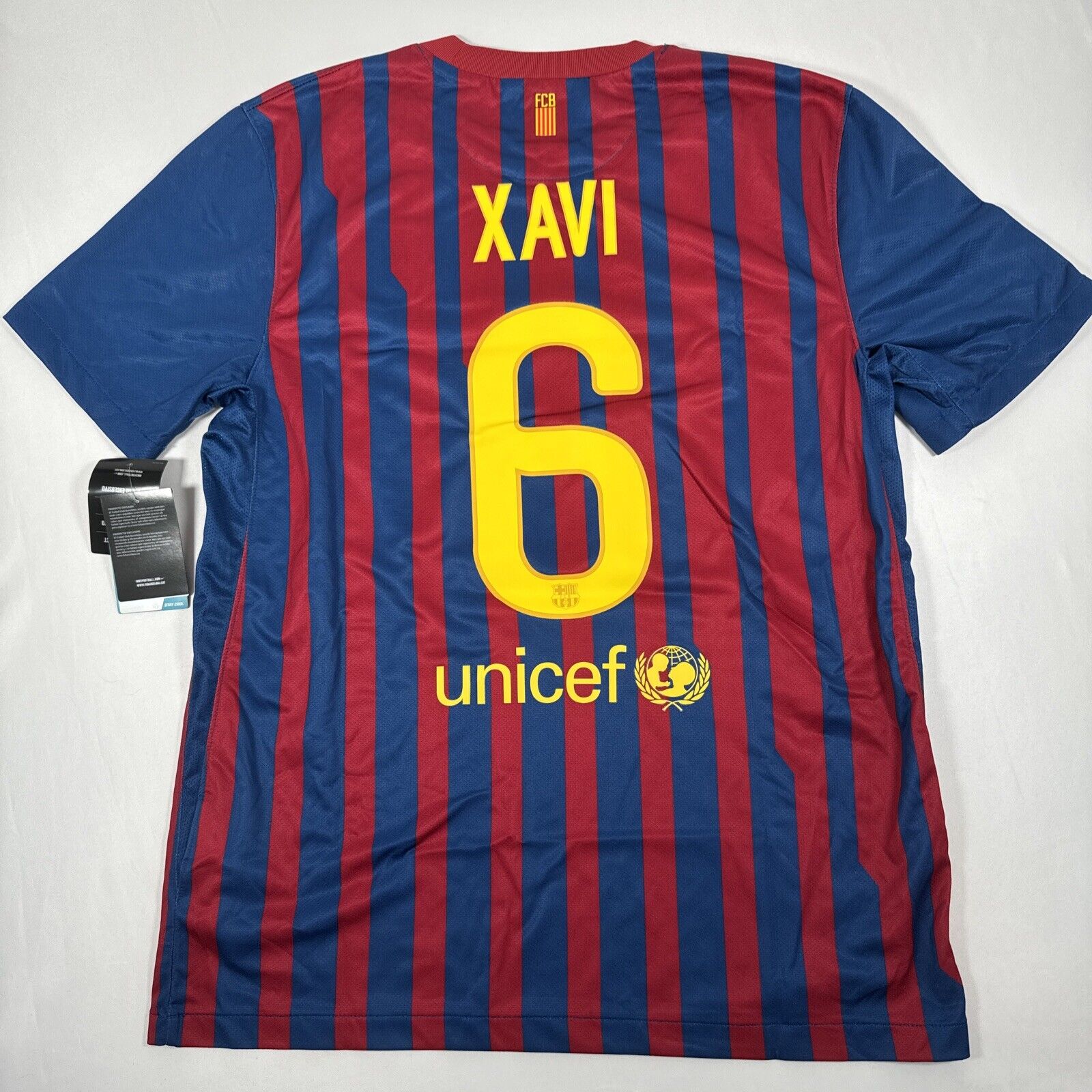 xavi 6 barcelona 2011 2012 home football shirt bnwt large 14