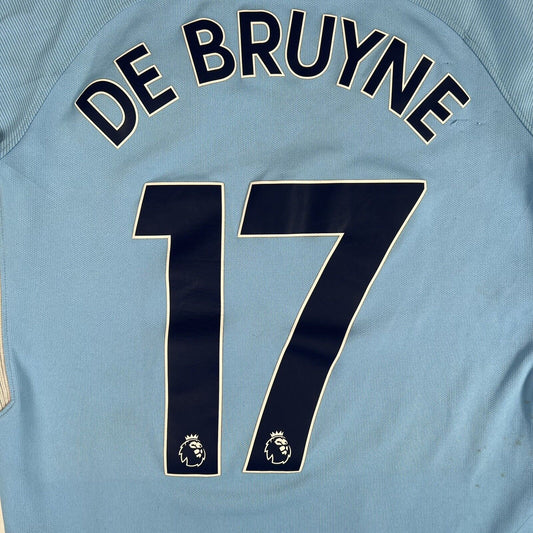 DE BRUYNE 17 Manchester City  Home Football Shirt Children’s Large - Football Shirt Kingdom