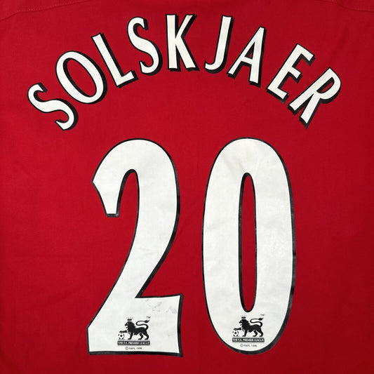 SOLSKJAER 20 Manchester United 2002/2003/2004 Home Football Shirt Large