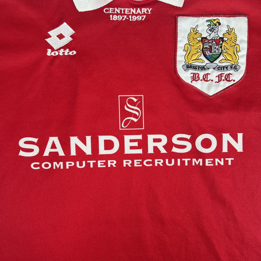 Bristol City 1996/1997 Home Football Shirt  Small - Football Shirt Kingdom