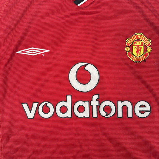 Manchester United 2000/2001/2002 Home Football Shirt  Medium - Football Shirt Kingdom