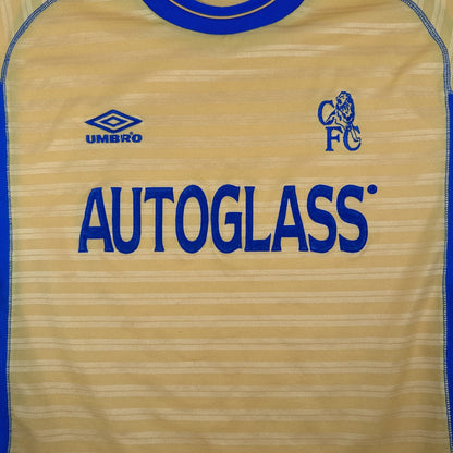 Chelsea 2000/2001 Away Football Shirt Long Sleeve Medium — front close-up