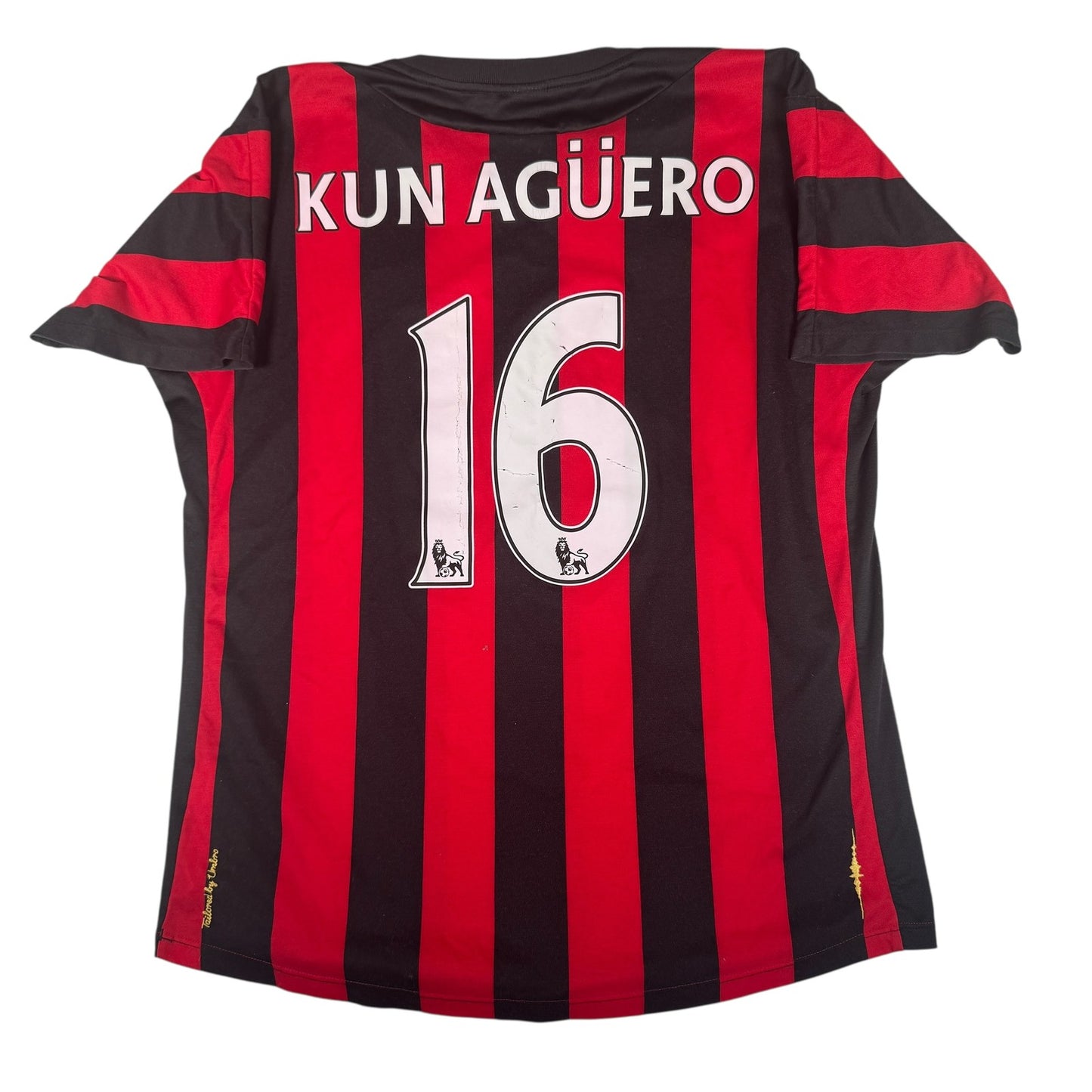 KUN AGUERO 16 Manchester City 2011/2012 Away Football Shirt Medium