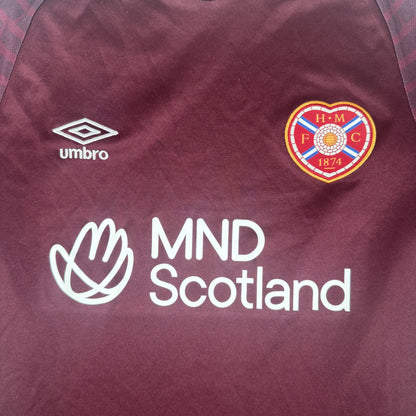 Hearts Heart of Midlothian 2023/2024 Home Football Shirt Small — front close-up