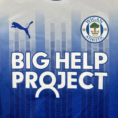 Wigan Athletic 2022/2023 Home Football Shirt Men’s Small — front close-up