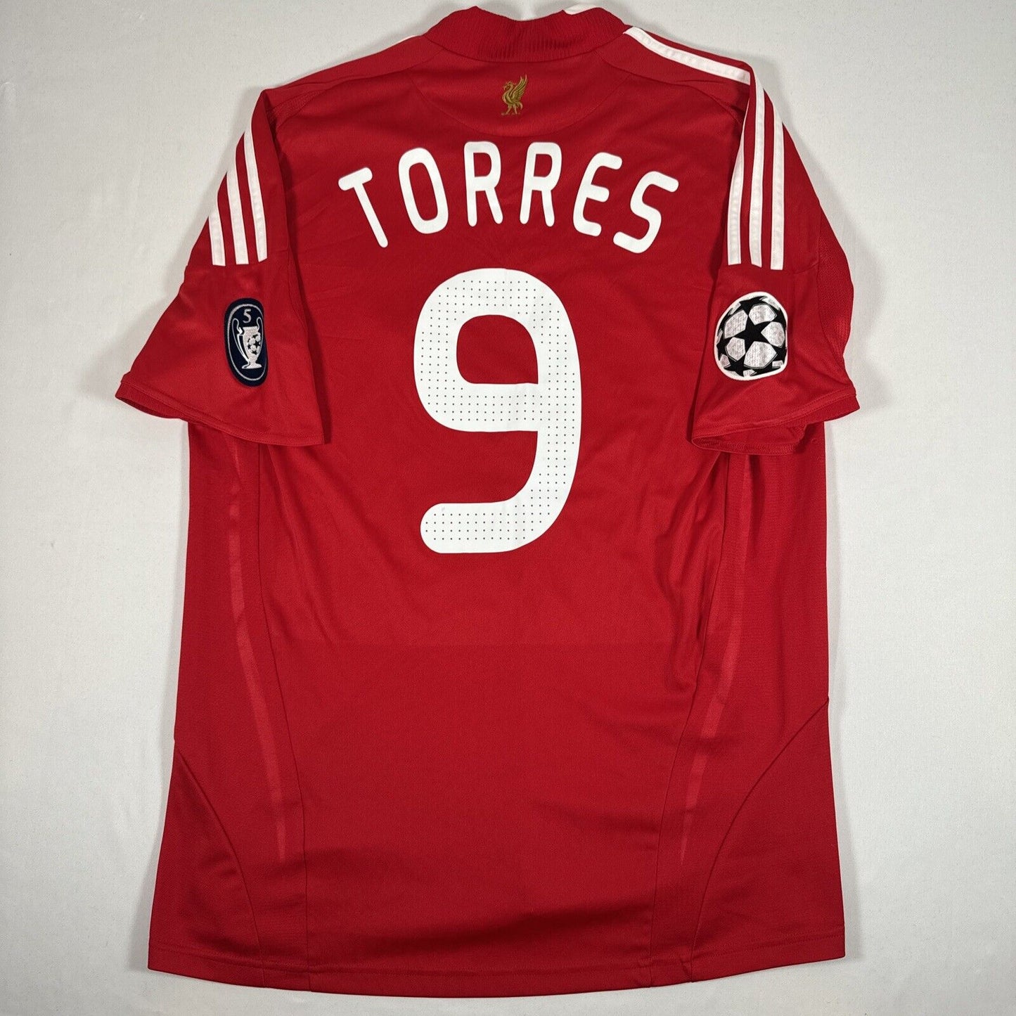 TORRES 9 Liverpool 2008/2009/2010 UCL Home Football Shirt Large