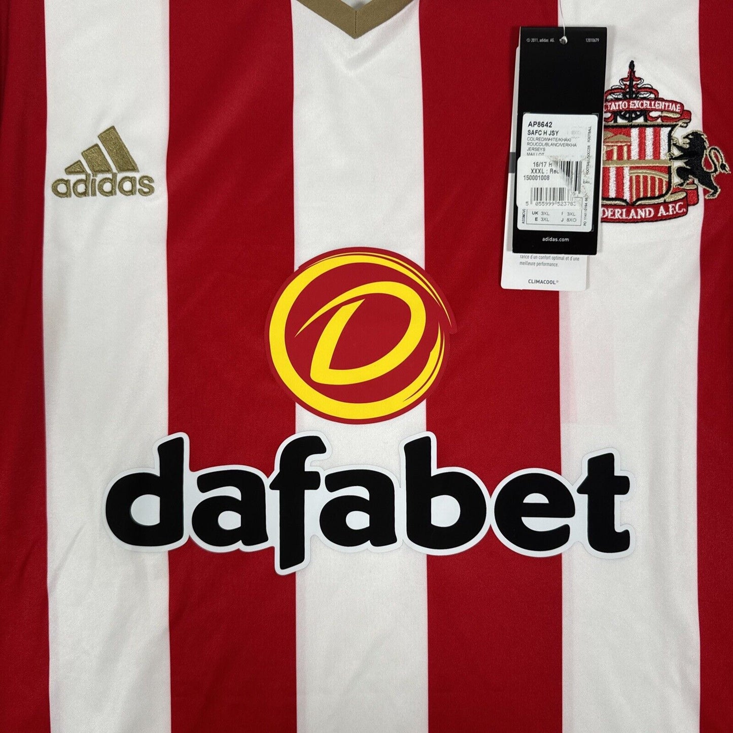 Sunderland 2016/2017 Home Football Shirt  BNWT 3XL XXXL - Football Shirt Kingdom