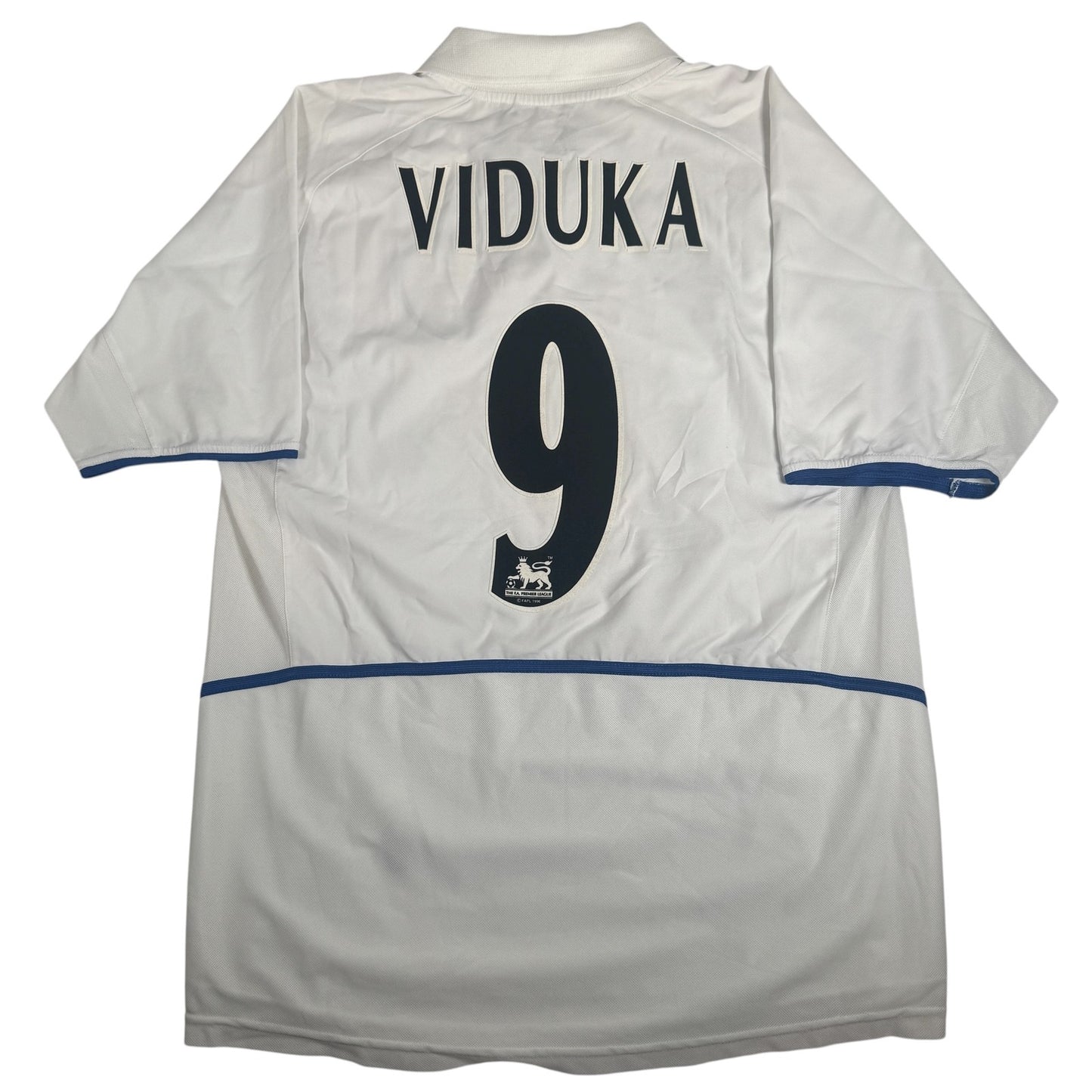 VIDUKA 9 Leeds United 2002/2003 Home Football Shirt  Large