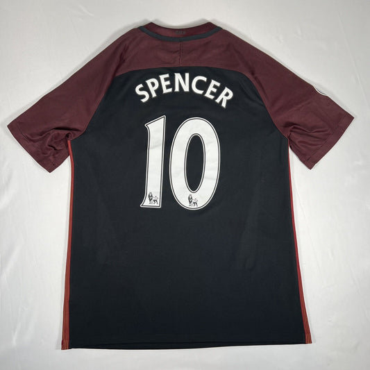Manchester City 2016/2017 Away Football Shirt Large — full back view