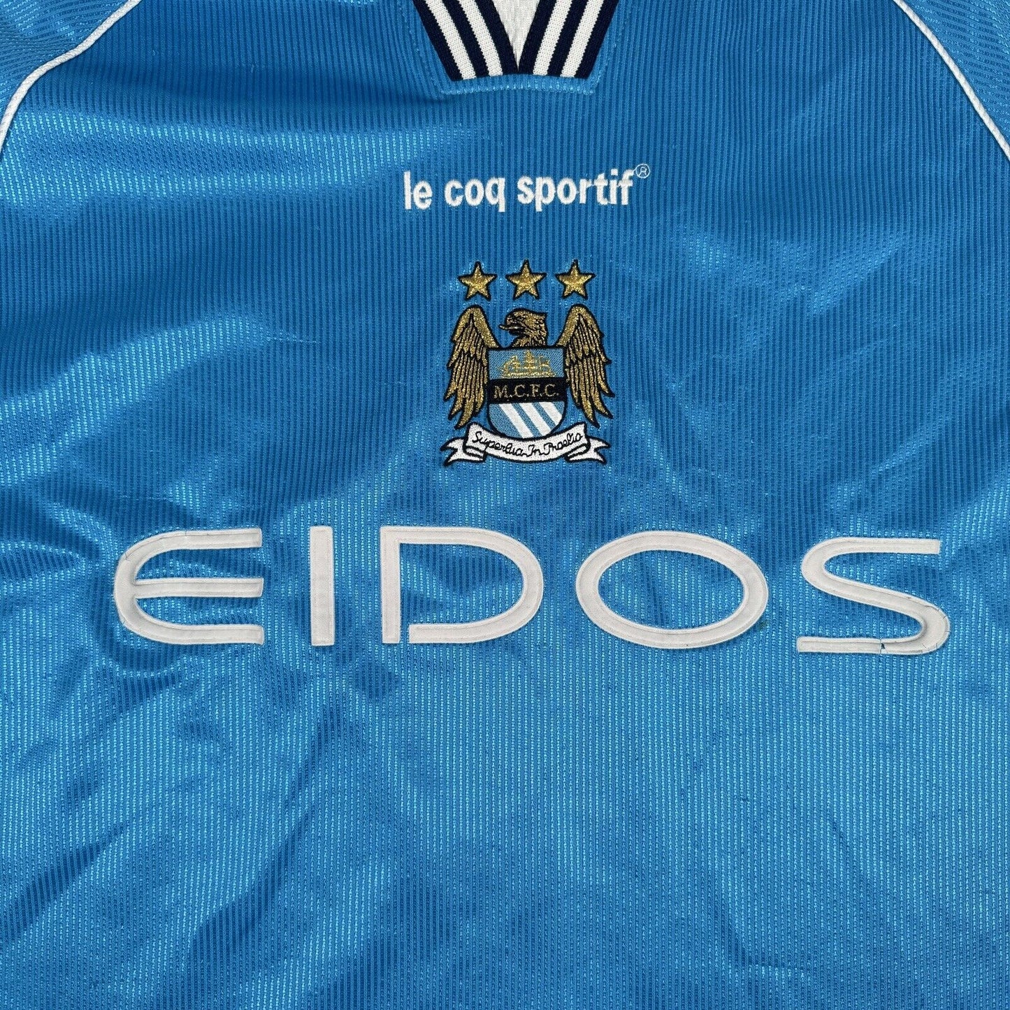 Manchester City 1999/2000/2001 Home Football Shirt  Medium - Football Shirt Kingdom