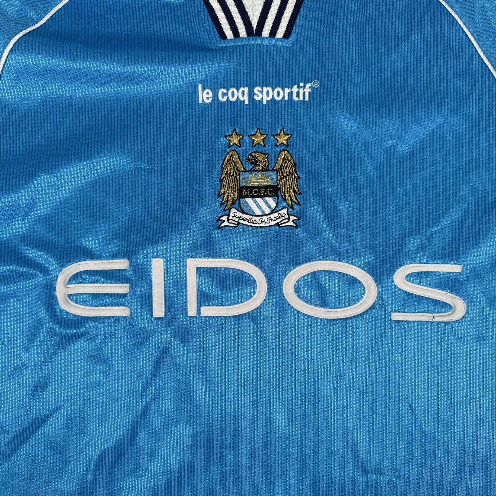 Manchester City 1999/2000/2001 Home Football Shirt  Medium - Football Shirt Kingdom