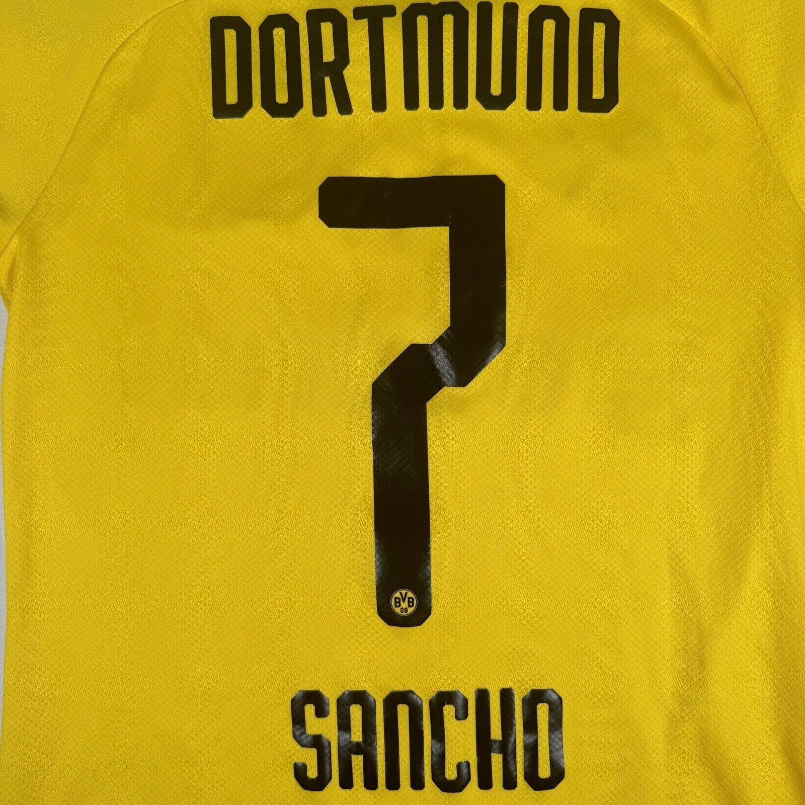 SANCHO 7 Borussia Dortmund 2019/2020 Home Football Shirt Small - Football Shirt Kingdom