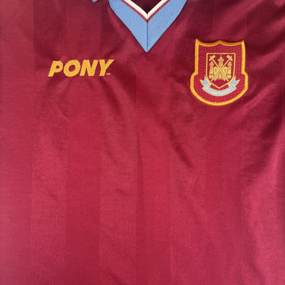 West Ham United 1997/1998 Home Football Shirt XL — front close-up