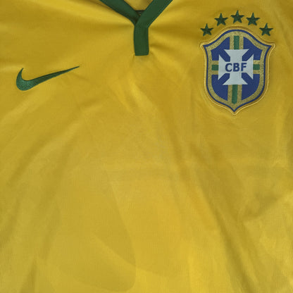 Brazil 2014/2015/2016 Home Football Shirt XXL 2XL — front close-up