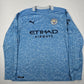 Manchester City 2020/2021 Home Football Shirt Long Sleeve Large