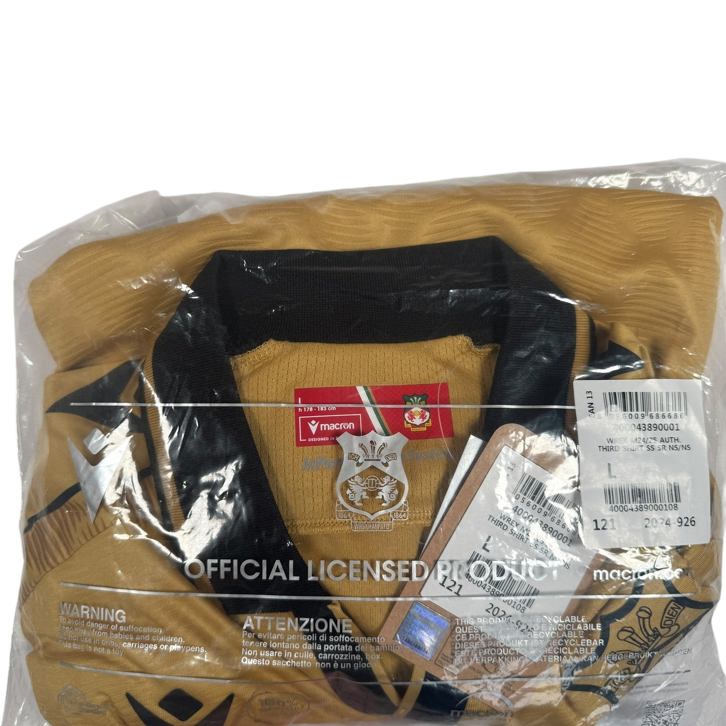 Wrexham 2024/2025 Third Football Shirt  Large BNWT