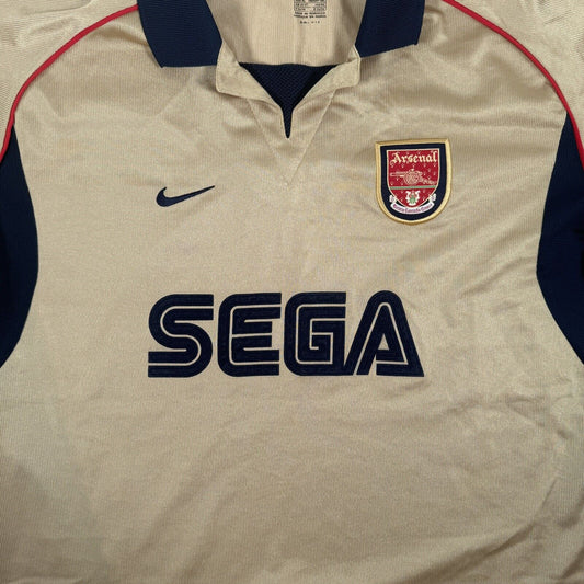 Arsenal 2001/2002 Away Football Shirt   Gold XL - Football Shirt Kingdom
