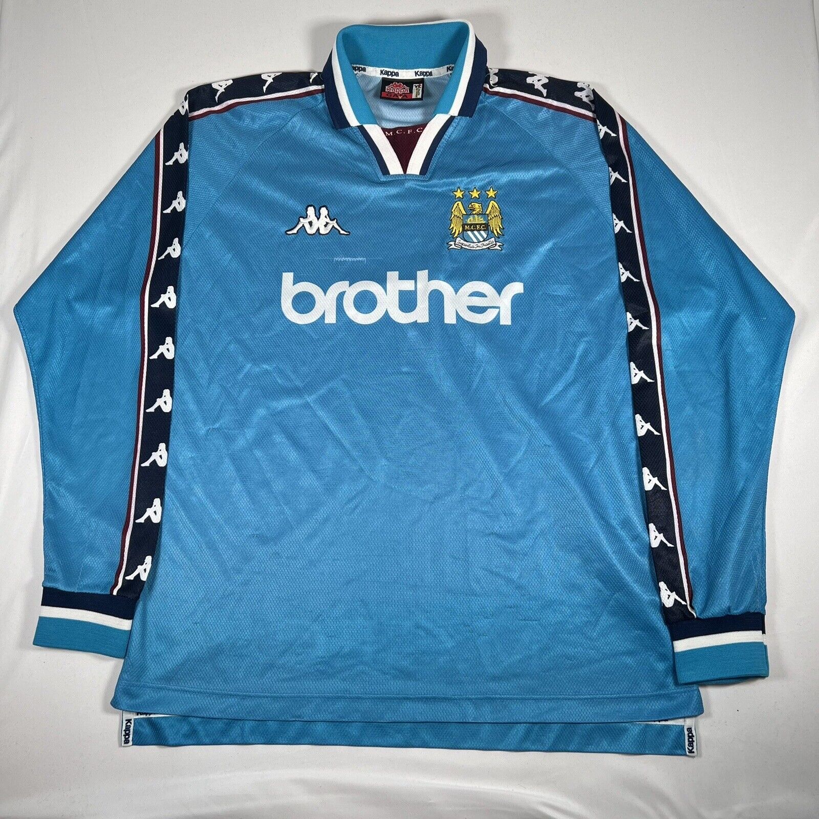 manchester city 1997 1998 1999 home football shirt long sleeve xl 22