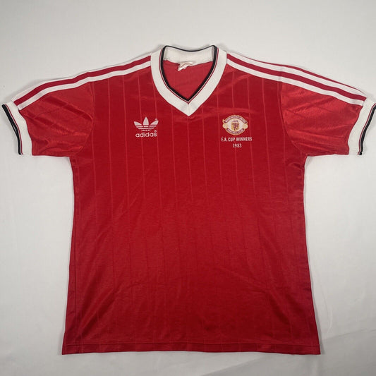 Manchester United 1983/1984 FA Cup Winners Home Football Shirt Medium — full front view