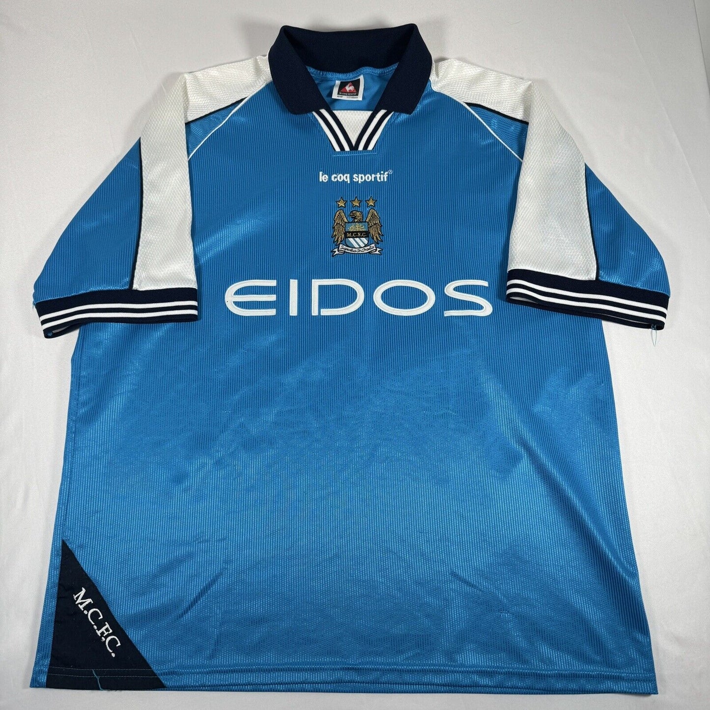 manchester city 1999 2000 2001 home football shirt xl2
