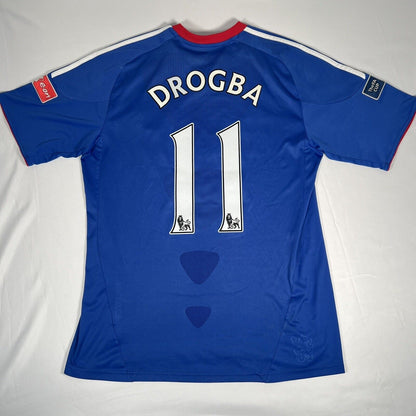 DROGBA 11 Chelsea 2010/2011 FA CUL FINAL Home Football Shirt XL — full back view