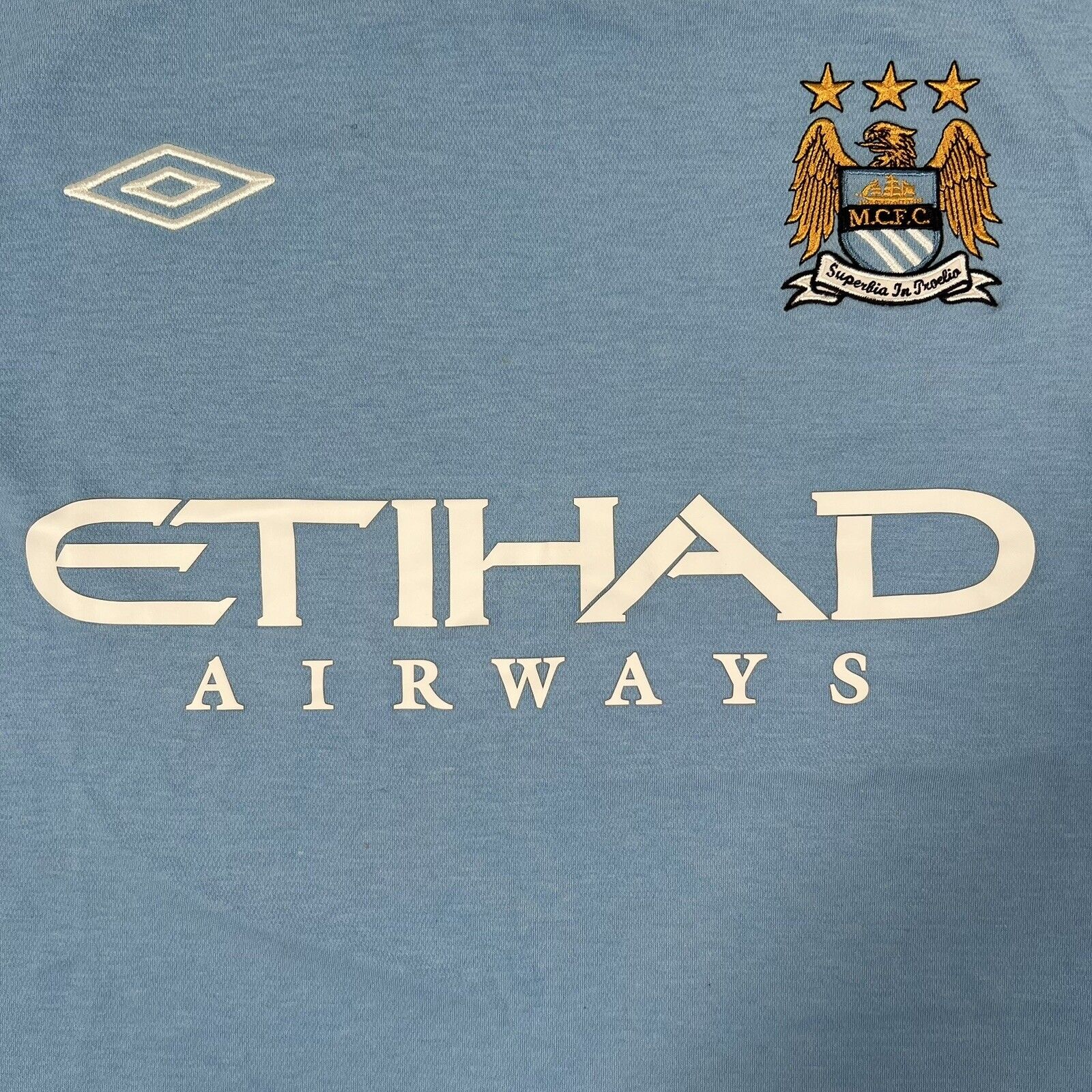 Manchester City 2009/2010 Home Football Shirt Long Sleeve Large - Football Shirt Kingdom