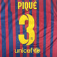 PIQUE 3 Barcelona 2011/2012 Home Football Shirt Men’s XL